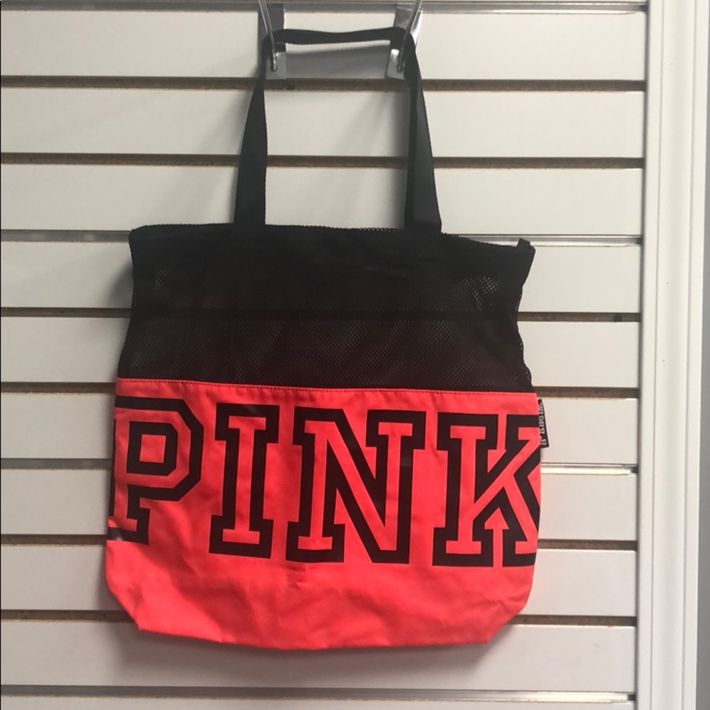 PINK TOTE  bag mesh coral BRAND NEW